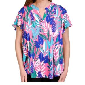 Juniper + Lime leaf lace up top size small